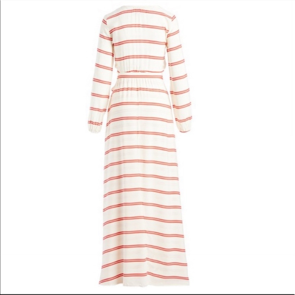 Catherine Malandrino faux wrap maxi dress cover up long sleeve striped city - Picture 3 of 8